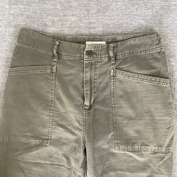 Lucky Brand Army Green Cropped Pants Sz. 8 - Picture 3 of 6